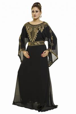 Black New Moroccan Arabic Islamic Party Wear Party Dress For Women 3