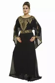 Black New Moroccan Arabic Islamic Party Wear Party Dress For Women