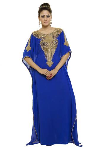 Royal blue New Hand Embroidery Work By Al Mehraan Fashion For Women Gown