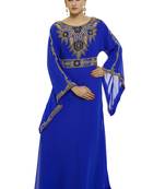 Royal blue Gandura Moroccan Arabic Traditional Party Thobe Kaftan