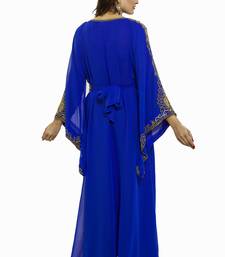 Royal blue New Modern Moroccan Arabic Eid Kaftan Dress For Women Gown