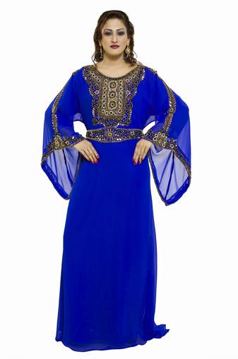Royal blue Morocan Arabic Islamic Kaftan Dress
