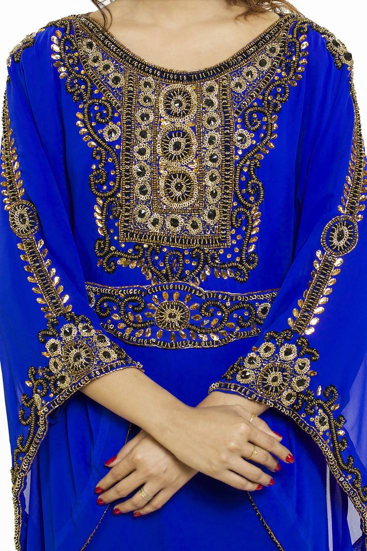 Royal blue Morocan Arabic Islamic Kaftan Dress
