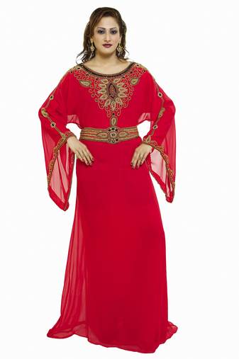 Red Eid Kaftan Dress Moroccan Kaftan Dress