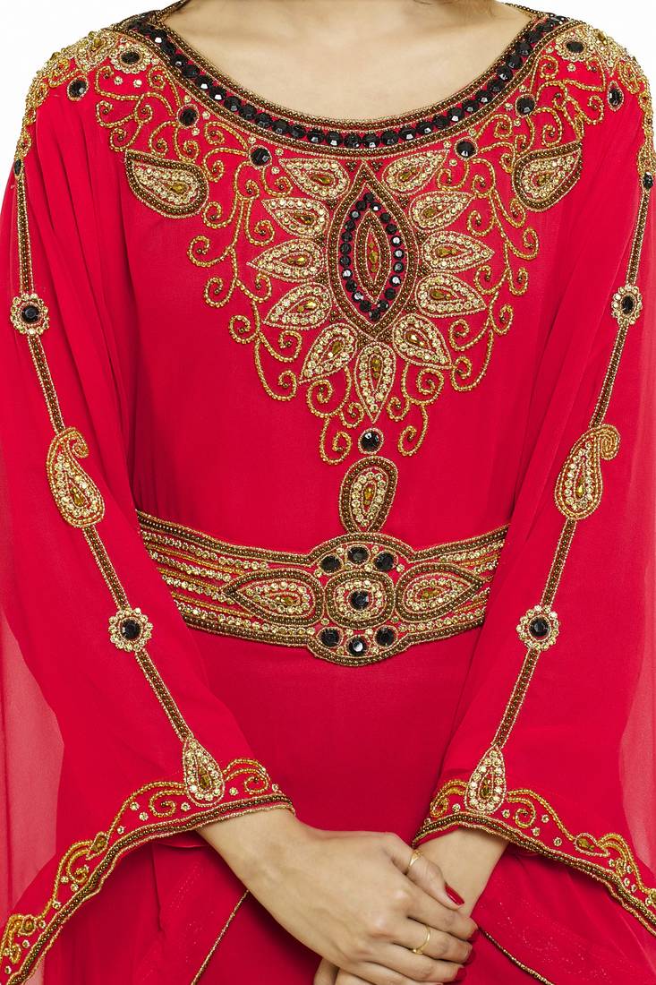 Red Eid Kaftan Dress Moroccan Kaftan Dress