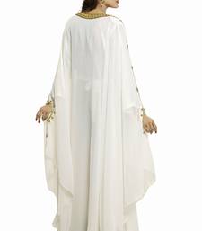 White Modern Islamic Arabic Kaftan Dress For Wedding Gown Party Wear Dress