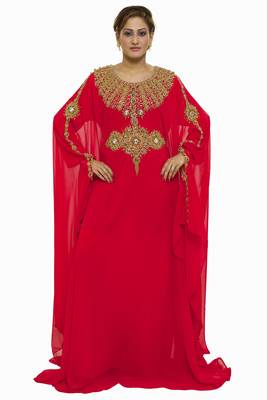 Red Ethinc Women Arabic Elegant Lowest For Daily Use Kaftan 1