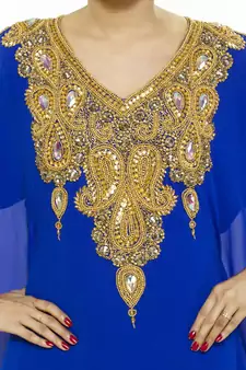 Royal blue Morocan Arabic Islamic Kaftan Dress