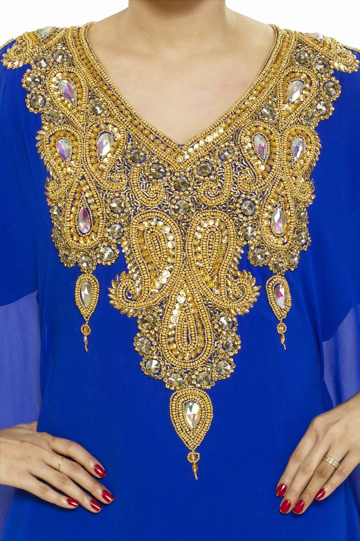 Royal blue Morocan Arabic Islamic Kaftan Dress