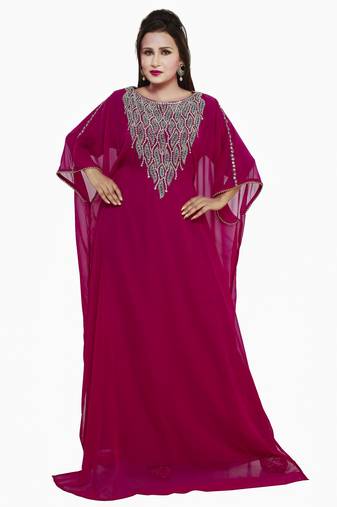 Dark Rani Modern Islamic Arabic Kaftan Dress For Weddin Gown Party Wear Dress
