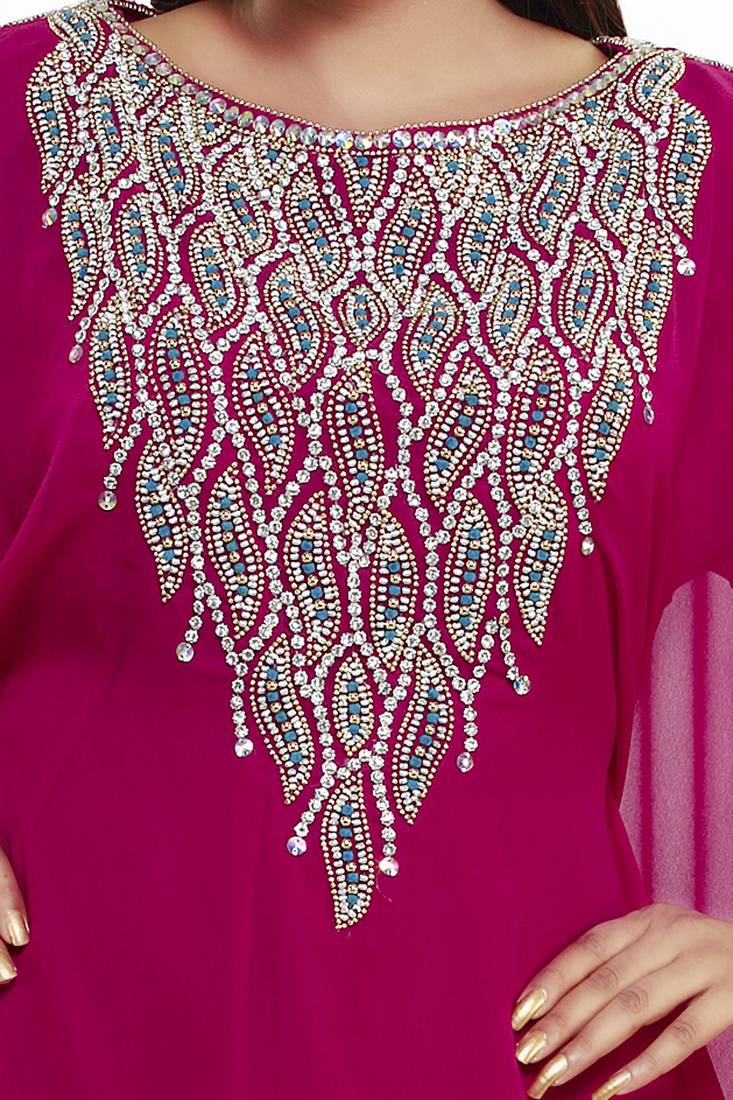 Dark Rani Modern Islamic Arabic Kaftan Dress For Weddin Gown Party Wear Dress