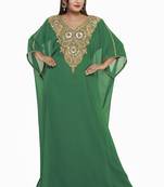 Bottle Green  Moroccan Kaftan Islamic Moroccan Jalabiya Dress