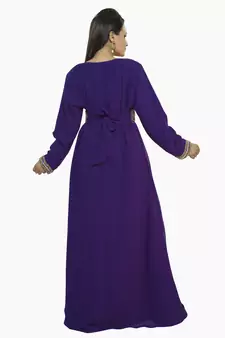 Purple New Moroccan Arabic Islamic Party Wear Party Dress For Women