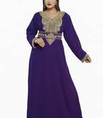 Purple New Moroccan Arabic Islamic Party Wear Party Dress For Women