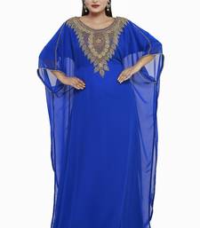 Royal blue Royal  Moroccan Beautiful Zari Work Jilbab Jalabiya Kaftan Dress