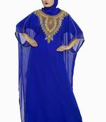 Royal blue Royal  Moroccan Beautiful Zari Work Jilbab Jalabiya Kaftan Dress