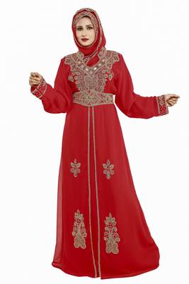 Red New Hand Embroidery Work By Al Mehraan Fashion For Women Gown 1
