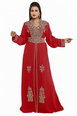 Red New Hand Embroidery Work By Al Mehraan Fashion For Women Gown 2