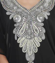 Black Gandura Moroccan Arabic Traditional Party Thobe Kaftan