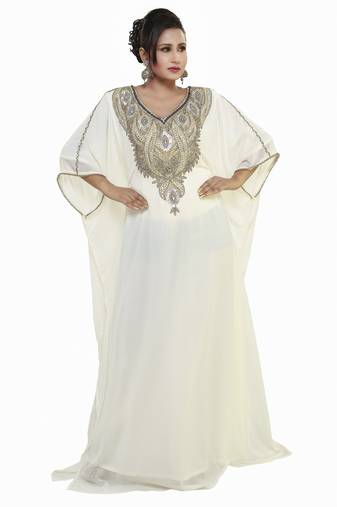 Off white Buy This Moroccan Jalabviya Takhita Var For Women Gown Dress