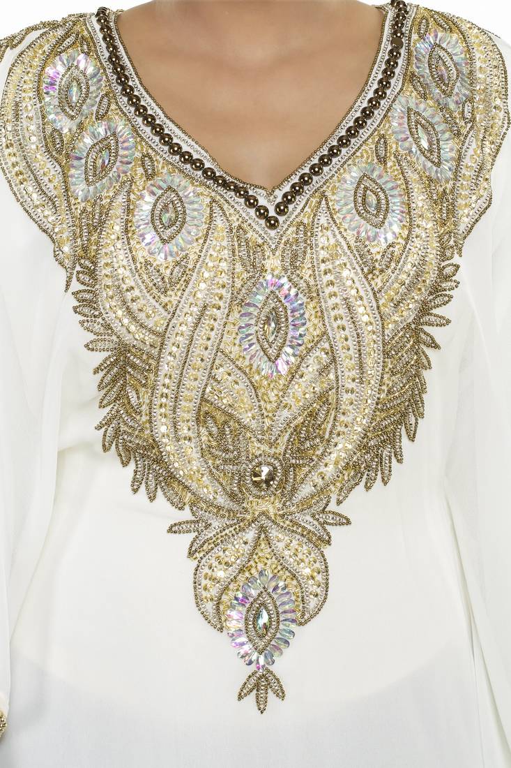 Off white Buy This Moroccan Jalabviya Takhita Var For Women Gown Dress