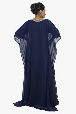 Navy Blue Morocan Arabic Islamic Kaftan Dress 2
