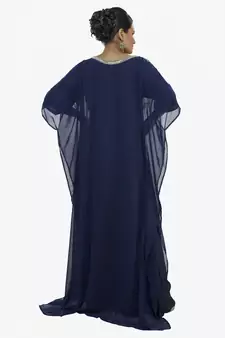 Navy Blue Morocan Arabic Islamic Kaftan Dress