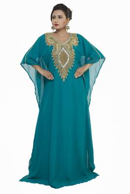 Sea Green Eid Kaftan Dress Moroccan Kaftan Dress 1