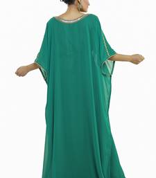 Green Royal  Moroccan Beautiful Zari Work Jilbab Jalabiya Kaftan Dress
