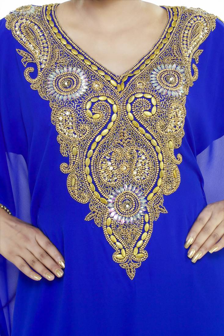 Royal blue New Hand Embroidery Work By Al Mehraan Fashion For Women Gown