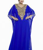 Royal blue New Hand Embroidery Work By Al Mehraan Fashion For Women Gown