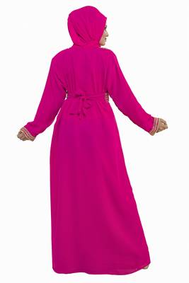 Pink Eleagnt Modern Arabic Kaftan Dress For Women Wedding Gown 2