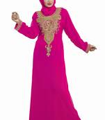 Pink Eleagnt Modern Arabic Kaftan Dress For Women Wedding Gown