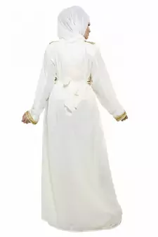Off white Moroccan Arabic Islamic Kaftan Dress