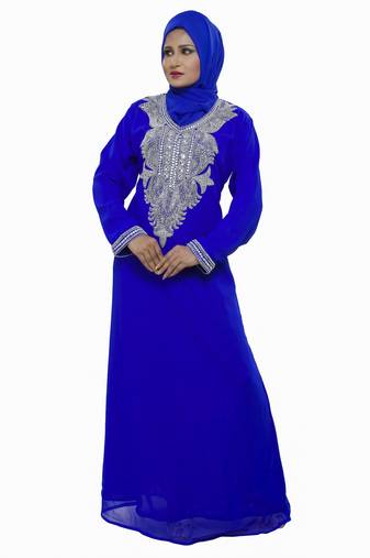 Royal blue Eid Kaftan Dress Moroccan Kaftan Dress
