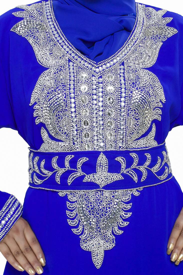 Royal blue Eid Kaftan Dress Moroccan Kaftan Dress