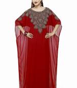 Red  Moroccan Kaftan Islamic Moroccan Jalabiya Dress