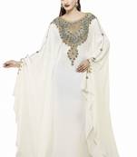 Off white Gandura Moroccan Arabic Traditional Party Thobe Kaftan