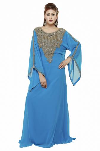 Phirozy New Modern Moroccan Arabic Eid Kaftan Dress For Women Gown