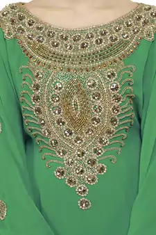Green Eid Kaftan Dress Moroccan Kaftan Dress