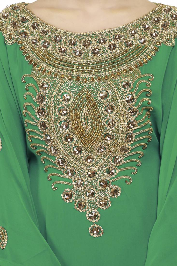 Green Eid Kaftan Dress Moroccan Kaftan Dress