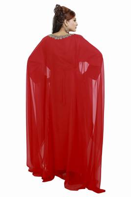 Red  Moroccan Kaftan Islamic Moroccan Jalabiya Dress 2