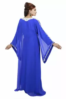 Royal blue Royal  Moroccan Beautiful Zari Work Jilbab Jalabiya Kaftan Dress
