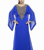 Royal blue New Hand Embroidery Work By Al Mehraan Fashion For Women Gown