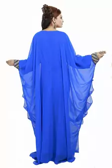 Royal blue Gandura Moroccan Arabic Traditional Party Thobe Kaftan