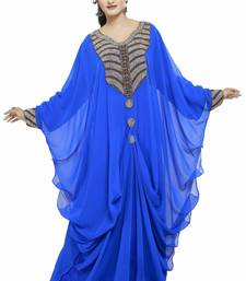 Royal blue Gandura Moroccan Arabic Traditional Party Thobe Kaftan