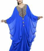 Royal blue Gandura Moroccan Arabic Traditional Party Thobe Kaftan