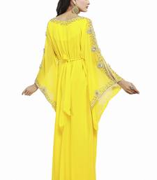 Yellow Ethinc Women Arabic Elegant Lowest For Daily Use Kaftan