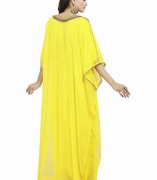 Yellow Morocan Arabic Islamic Kaftan Dress