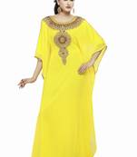 Yellow Morocan Arabic Islamic Kaftan Dress